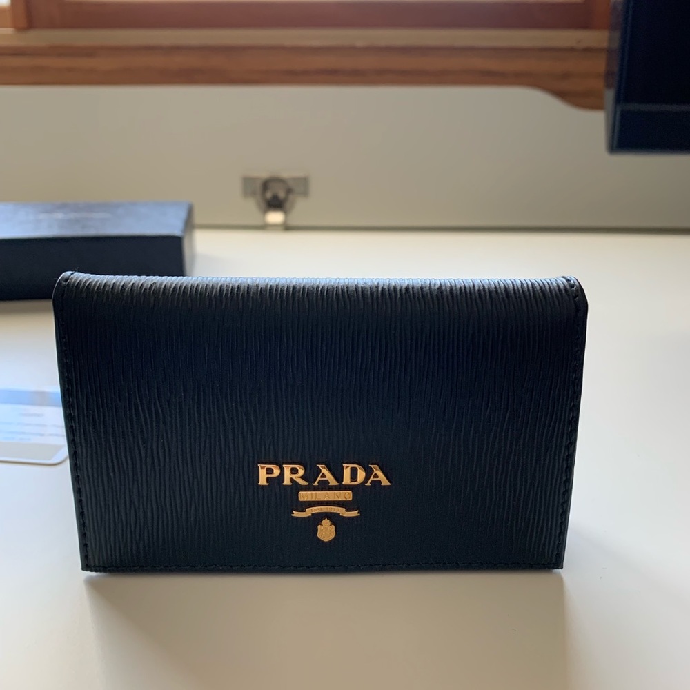 Prada Black Credit Card Leather Wallet